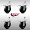 Service Caster 5 Inch SS Soft Rubber Swivel 3/8 Inch Threaded Stem Caster Set Total Lock Brake SCC-SSTSTTL20S514-SRS-381615-4 - alternate 3
